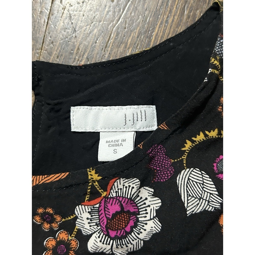 J. Jill Floral Tunic Mini Dress Sleeveless Floral Layer Hem Women Size S - Picture 4 of 6